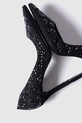 Larroudé x CPPXO D'Orsay Pump In Black Denim