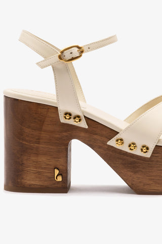 Talitha Sandal In Ivory Leather