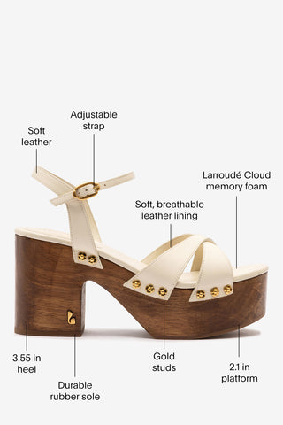 Talitha Sandal In Ivory Leather Sandal Larroudé