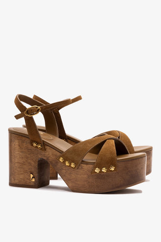 Talitha Sandal In Russet Suede