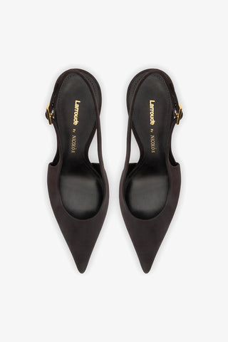 Larroudé x Nicolò B.: Grace Pump Black Satin Pump Larroudé x Nicolò Beretta