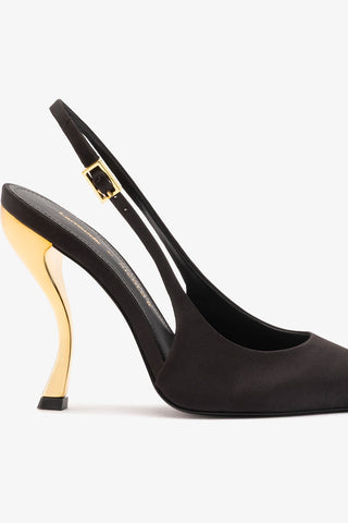 Larroudé x Nicolò B.: Grace Pump Black Satin Pump Larroudé x Nicolò Beretta