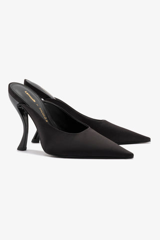Larroudé by Nicolò B. Inna Mule In Black Satin