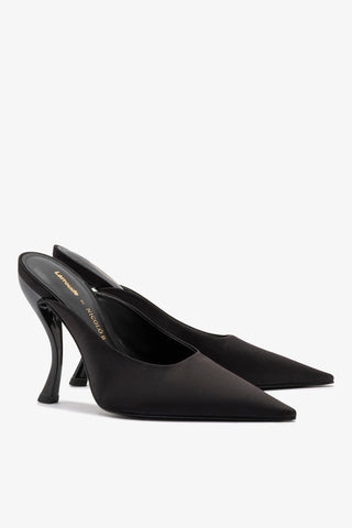 Larroudé by Nicolò B. Inna Mule In Black Satin