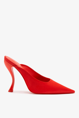 Larroudé by Nicolò B. Inna Mule In Scarlet Satin