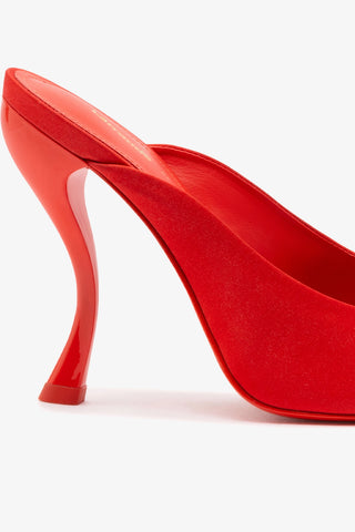 Larroudé by Nicolò B. Inna Mule In Scarlet Satin