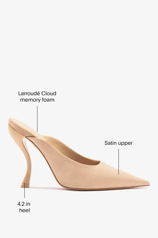 Larroudé x Nicolò B.: Inna Mule Sand Satin Mule Larroudé x Nicolò Beretta