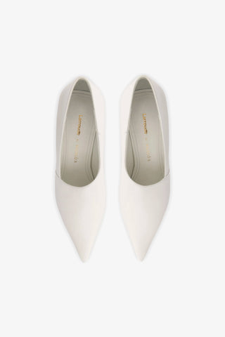 Larroudé by Nicolò B. Vittoria Pump In White Leather