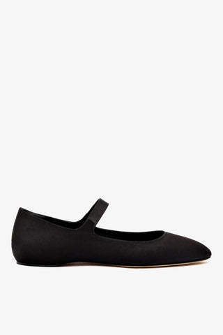 Larroudé by Nicolò B. Maria Ballet Flat In Black Satin