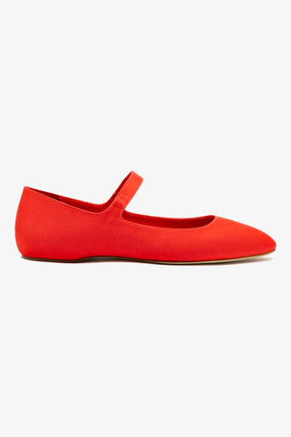 Larroudé by Nicolò B. Maria Ballet Flat In Scarlet Satin