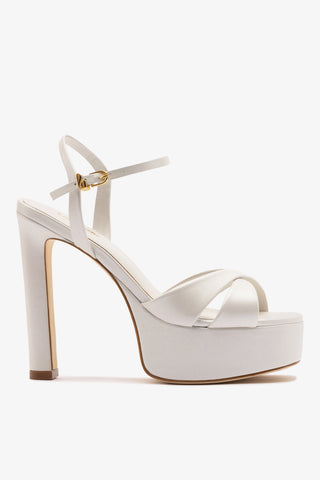 Bianca High Platform Sandal In Pearl Leather