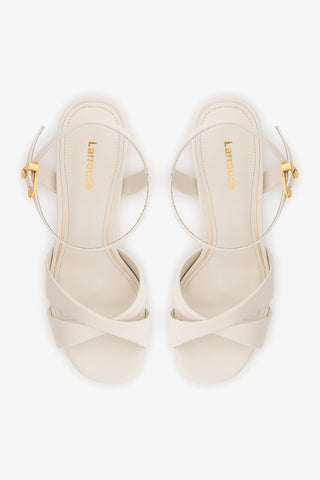 Bianca High Platform Sandal In Pearl Leather Sandal Larroudé