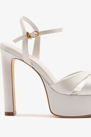 Bianca High Platform Sandal In Pearl Leather Sandal Larroudé