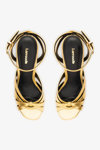 Veronica Sandal Gold Leather Sandal Larroudé