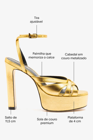 Veronica Sandal Gold Leather Sandal Larroudé