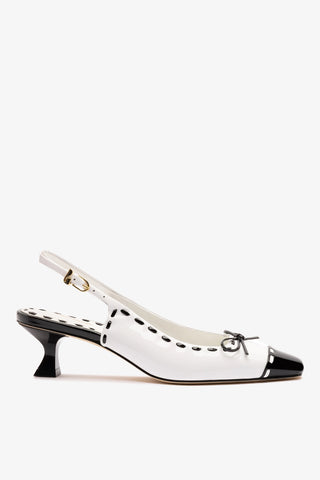 Jenny Pump In Black and White Patent Leather