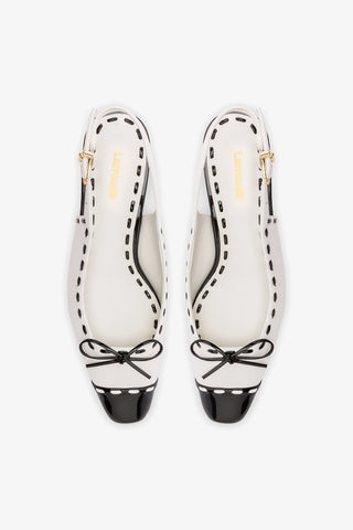 Jenny Pump In Black and White Patent Leather