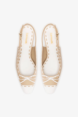 Jenny Pump In Sand Leather and White Patent Leather