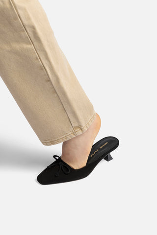 Larroudé x Parke Mule In Black Suede