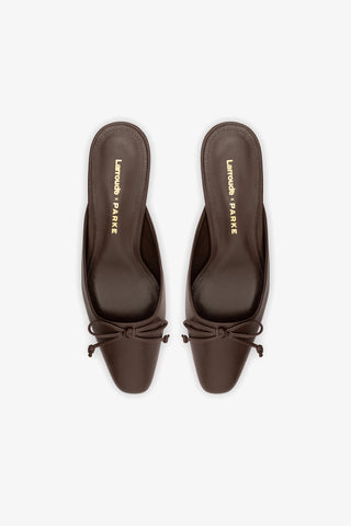 Larroudé x Parke Mule In Brown Leather