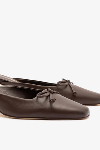 Larroudé x Parke Mule In Brown Leather