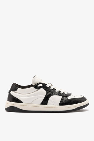 George Sneaker In Black and White Leather