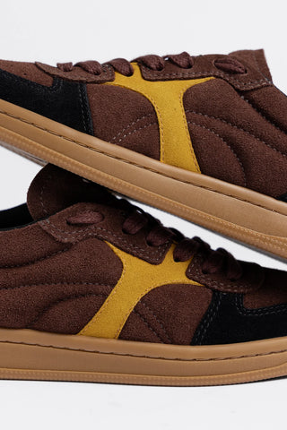 George Sneaker Brown and Yellow Suede Sneaker Larroudé