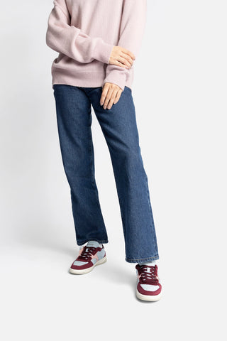 George Sneaker In Burgundy Suede and Maya and Tulip Leather Sneaker Larroudé