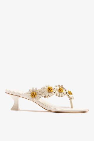 Fiore Thong Sandal Ivory Leather Sandal Larroudé