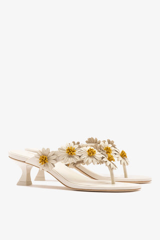 Fiore Thong Sandal Ivory Leather Sandal Larroudé