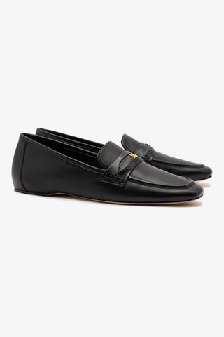 Suki Flat Loafer In Black Leather