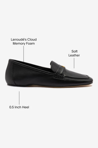 Suki Flat Loafer In Black Leather