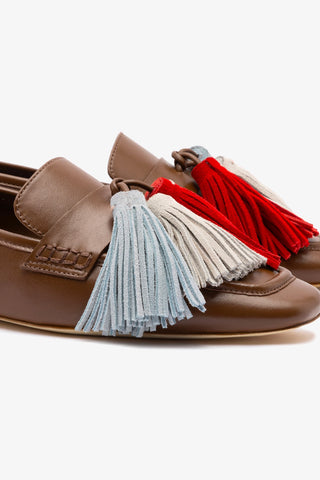 Suki Tassel In Burnt Umber Leather