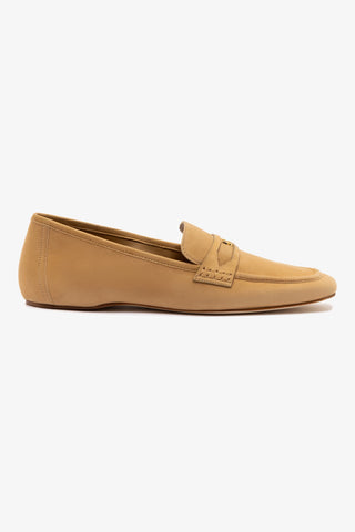 Suki Flat Loafer In Peanut Suede