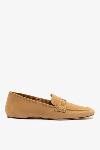 Suki Flat Loafer In Peanut Suede