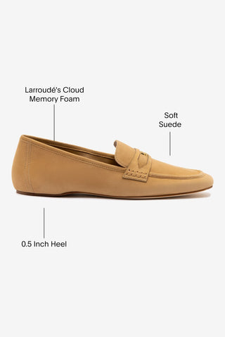Suki Flat Loafer In Peanut Suede