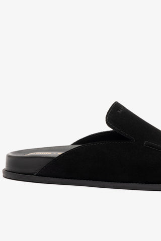 Larroudé x Parke Clog In Black Suede
