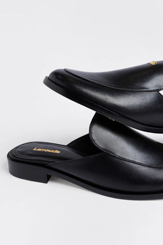 Margaux Mule Black Leather Mule Larroudé