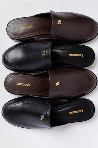 Margaux Mule Brown Leather Mule Larroudé
