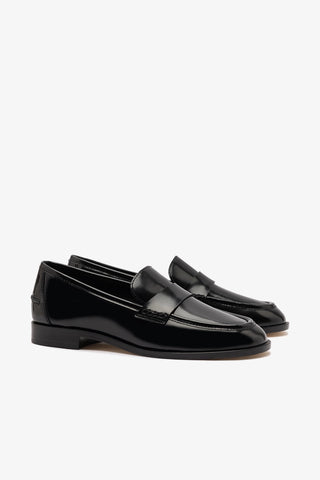 Larroudé x Parke Loafer In Black Box Leather