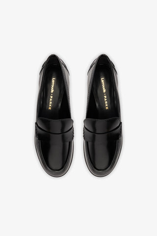 Larroudé x Parke Loafer In Black Box Leather