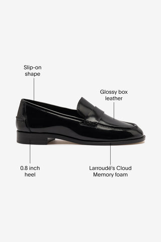 Larroudé x Parke Loafer In Black Box Leather