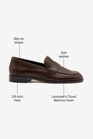 Larroudé x Parke Loafer In Brown Leather