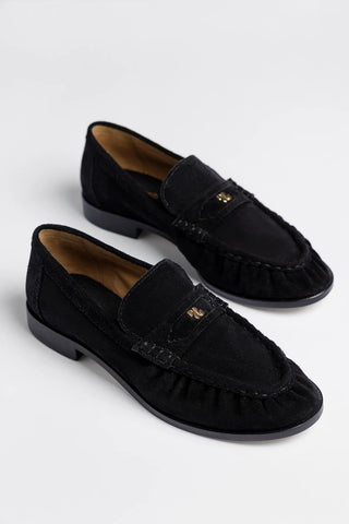 Suki Soft Loafer In Black Suede Loafer Larroudé