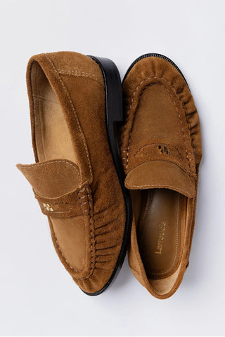 Suki Soft Loafer In Russet Suede Loafer Larroudé