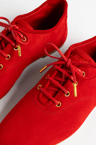 Liza Sneaker Scarlet Suede Sneakers Larroudé