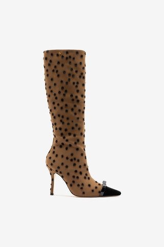 Carine Boot Cinnamon Polka Dots Fabric