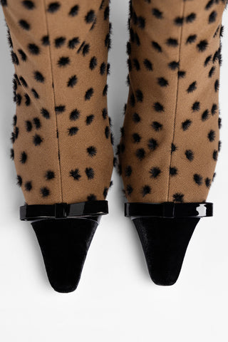 Carine Boot Cinnamon Polka Dots Fabric