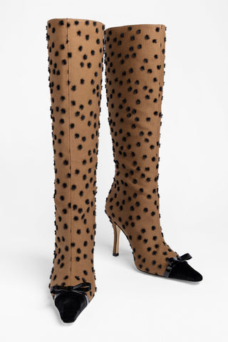 Carine Boot Cinnamon Polka Dots Fabric