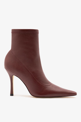 Mini Carine Boot Burgundy Stretch Leather Boot Larroudé